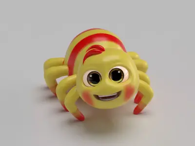 Cartoon Stylized Spider 3D Model Low-poly 3D model