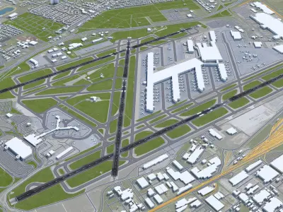 Louisville Airport 15km Low-poly 3D model