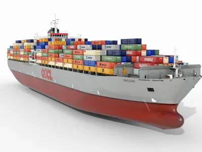 collection container ships  Low-poly 3D model
