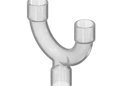 Transparent Plumbing U Fitting 3D model