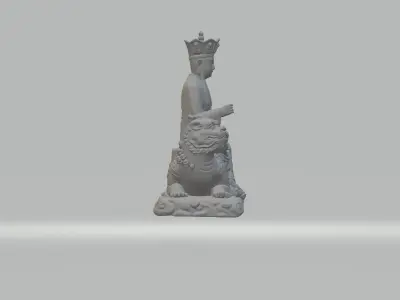 Ksitigarbha Bodhisattva Buddha Statue 3D print model 7