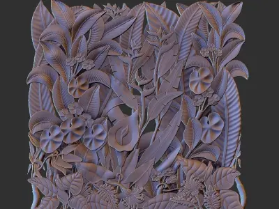 plants wall panel 3D model