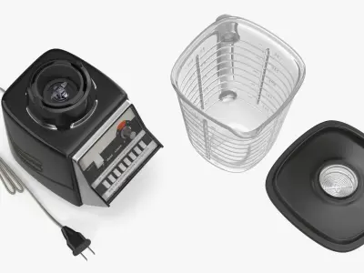 Classic Kitchen Blender with Glass Jar Black 3D model