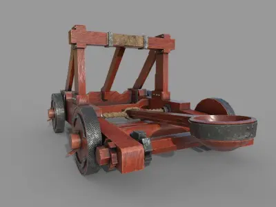 Medieval Catapult  Low-poly 3D model