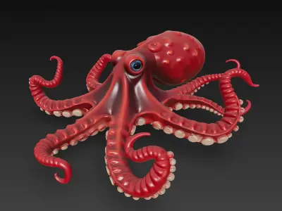 Octopus Realistic 3D Model Basic - Low Poly Realistic Low-poly 3D model