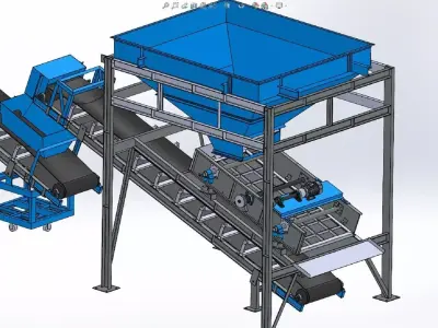 Stone and sand conveyor system 3D model