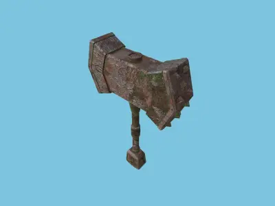Medieval War Hammer 04 Earth Elemental - Fantasy Weaponry Low-poly 3D model