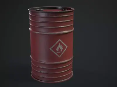 Oil Barrel Low-poly 3D model 4
