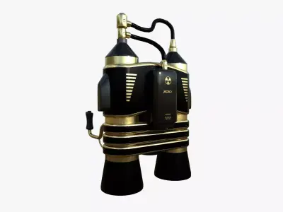 Jetpack E02 Golden Black - SciFi Character Design Low-poly 3D model