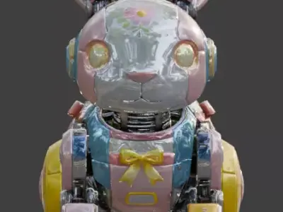 MECHANICAL BUNNY ROBOT 3D MODEL V03 Low-poly 3D model