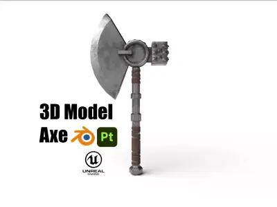 Zombie Slayer Axe Low-poly 3D model