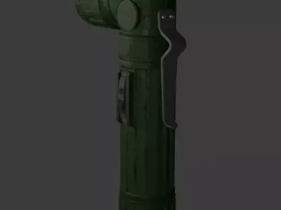Army Flashlight Low-poly 3D model