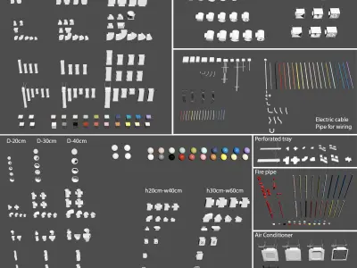 Ventilation system set 02 3D model