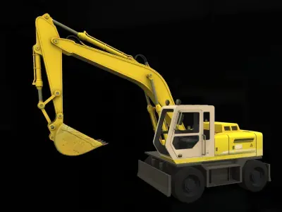 Excavator JCB Low-poly 3D model