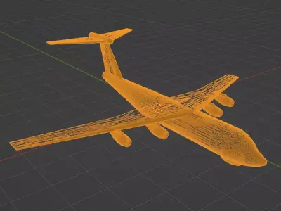 Fictional Heavy Cargo Aircraft Il-76 Inspired series Low-poly 3D model