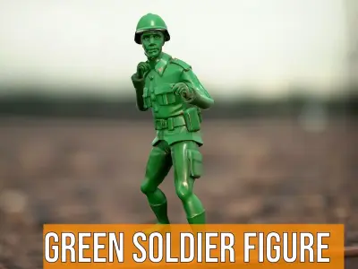 Green Soldier Figure model pack Low-poly 3D model