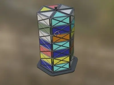 hexagon container rack 3D model