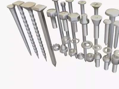 Hardware screws and bolts 3D model