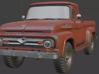 Old Rusty Truck 3d Model 3D model