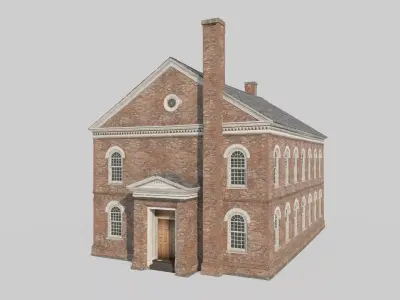 A red-brick office building from the 17th century 3D model