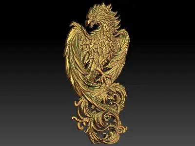 4 phoenix CNC Relief Model Free 3D print model