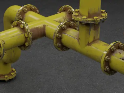 Pipes collection rusty Low-poly 3D model by SalamSadeq
