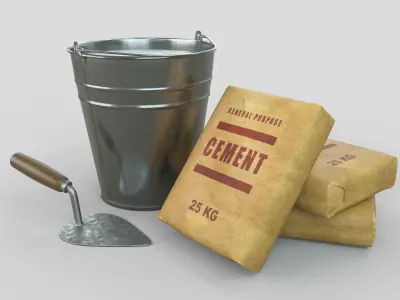 Trowel metal bucket 3D model