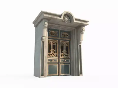 Ancient architectural structure gate 3D model
