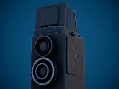 Lubitel 2 Game Ready LowPoly PBR camera Low-poly 3D model