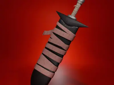 Stylized Fantasy Sword with Scabbard  Game Ready Weapon 3D model