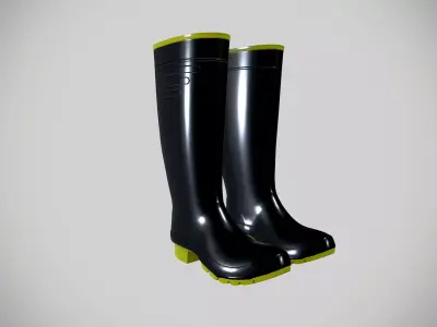 Rain Boots Shoes Low-poly 3D model