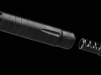 Gemtech Series Neutron 7x62 cal 300 Low-poly 3D model