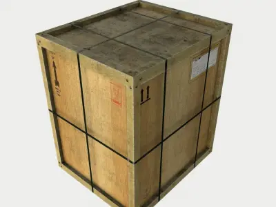 Dusty Wooden Cargo Crates Low-poly 3D model