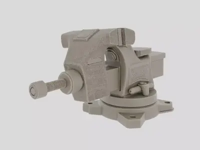 Heavy Duty Bench Vise for 3D print Free low-poly 3D model