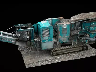 construction-site debris crusher photogrammetry Low-poly 3D model