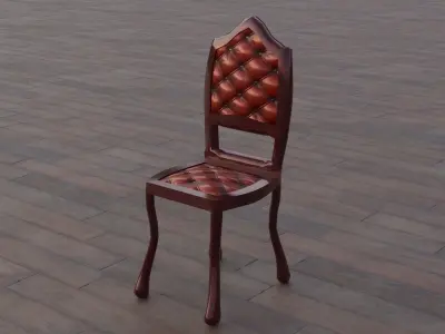 Antique Chair Low-poly 3D model