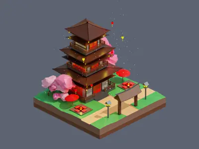land 4A Low-poly 3D model
