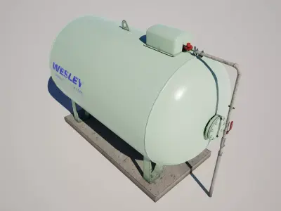 Gas Propane Storage Tank Low-poly 3D model