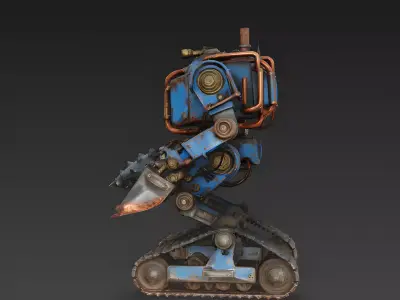 Deep Core Steampunk Mining Mech 3D Model Low-poly 3D model