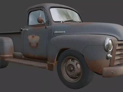 Vintage Rusty Pickup Truck 3D Model 3D model 6