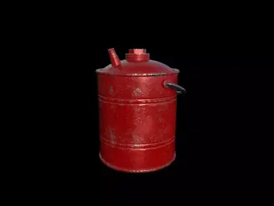 Vintage Gas Can Low-poly 3D model