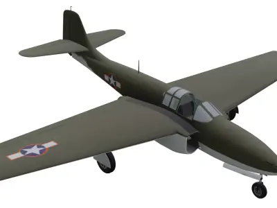 Bell P-59 Airacomet Low-poly 3D model