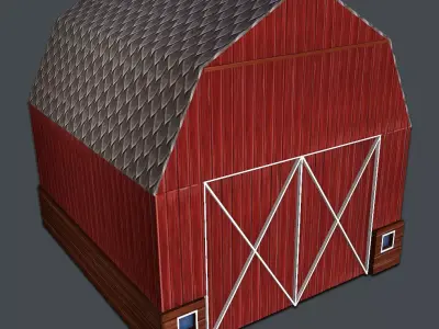 Barn Hand Painted Low-poly 3D model