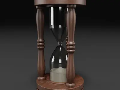 Wooden Hourglass Sand Timer 3D model