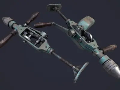 Hand drill Low-poly 3D model shop