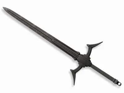 Black Sword Low-poly 3D model