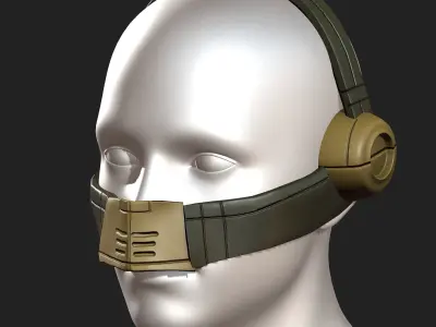 Gas mask respirator military Scifi futuristic  Low-poly 3D model