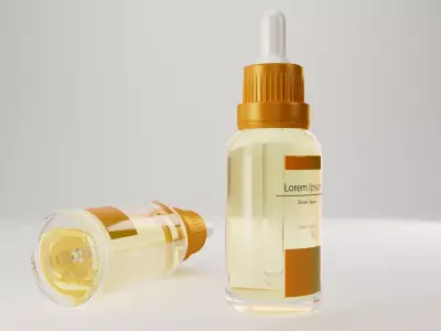Ready Texture Cosmetic Oil Serum Dropper Bottle Box 3D Low Poly Low-poly 3D model