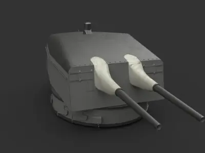 15cm SK C28 naval gun - version 1 Low-poly 3D model