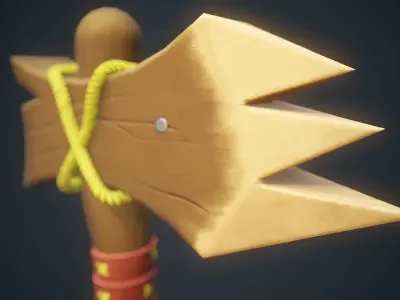Stylized Wood Axe - Game-Ready Low-Poly 3D Model Low-poly 3D model